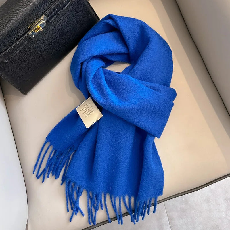 Winter Narrow Scarf 28 Color 100% Wool Scarf Hot Selling Solid Color Scarf Men's and Women's Universal Warm and Cold proof Scarf Quick Pick Grocers